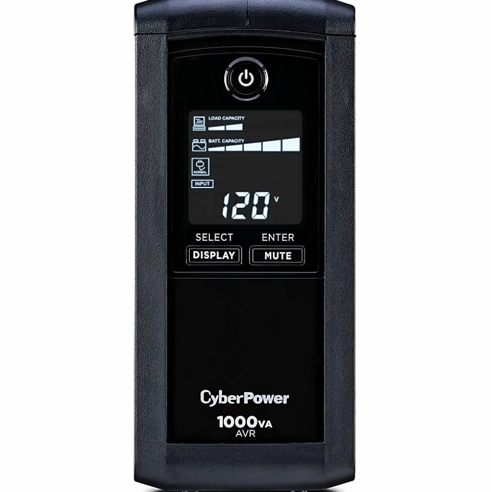 CyberPower® Uninterruptible 600-Watt 9-Outlet Power Supply, CP1000AVRLCD