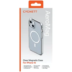 Cygnett AeroMag MagSafe-Compatible Protective Case For iPhone 15, Clear, CY4578CPAEG