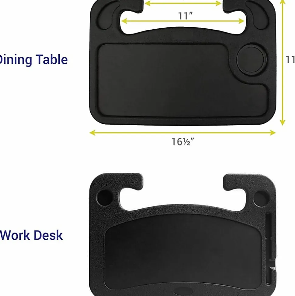 DAC Steering Wheel Desk 1"H x 16.50"W x 11"D x 16.50"L Compact, Sturdy, Portable Black 1 Each