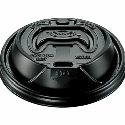 Dart Black Plastic Reclosable Lids, For 12-16 Oz. Cups, Black, Box Of 1,000