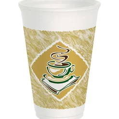 Dart Cafe G Design Foam Cups, 16 Oz, Brown/Green/White, Box Of 1,000