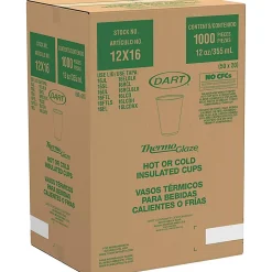 Dart Café G Design Foam Cups, 12 Oz, Brown/Red/White, Box Of 1,000 Cups