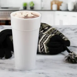 Dart Insulated Foam Cups, 24 Oz, White, 20 Cups Per Bag, Carton Of 25 Bags