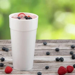 Dart Insulated Foam Cups, 24 Oz, White, 20 Cups Per Bag, Carton Of 25 Bags