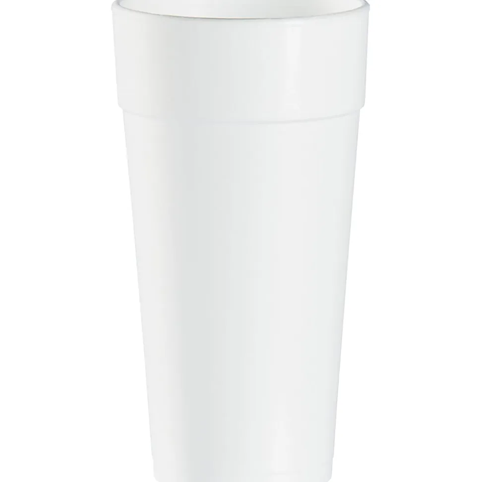 Dart Insulated Foam Cups, 24 Oz, White, 20 Cups Per Bag, Carton Of 25 Bags