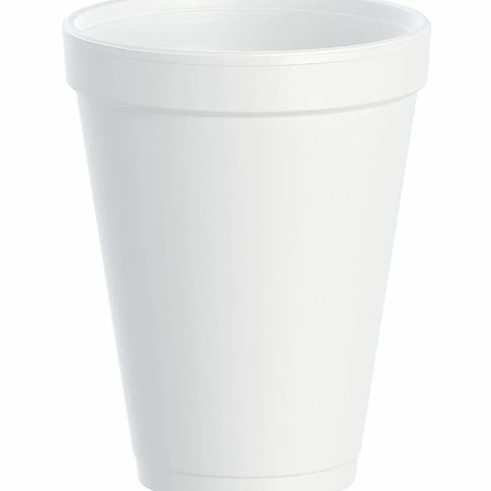 Dart® Insulated Foam Drinking Cups, White, 12 Oz, Box Of 1,000, DCC12J12