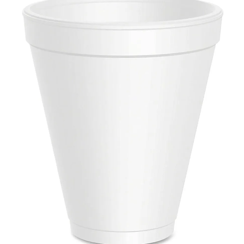 Dart® Insulated Foam Drinking Cups, White, 12 Oz, Box Of 1,000, DCC12J16