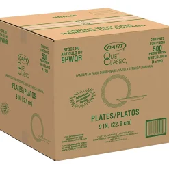 Dart Laminated Foam Plates, 9", White, Pack Of 125 Plates