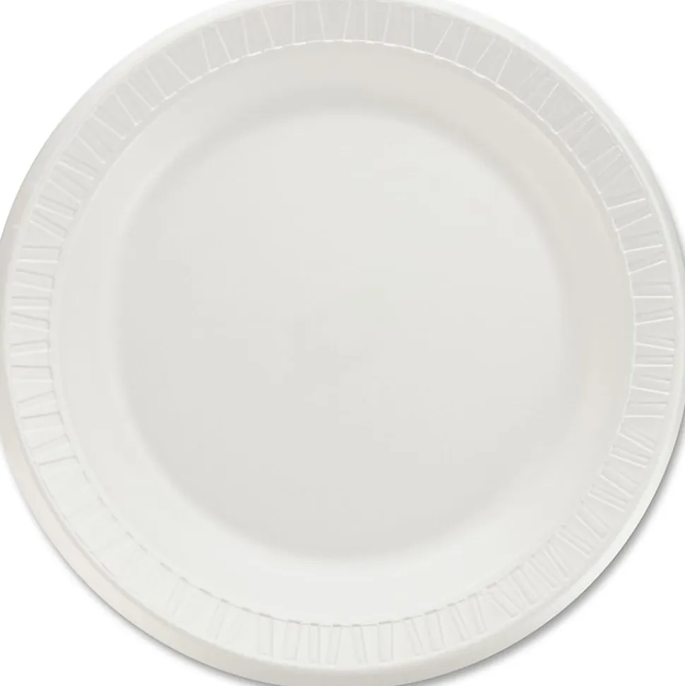Dart Laminated Foam Plates, 9", White, Pack Of 125 Plates