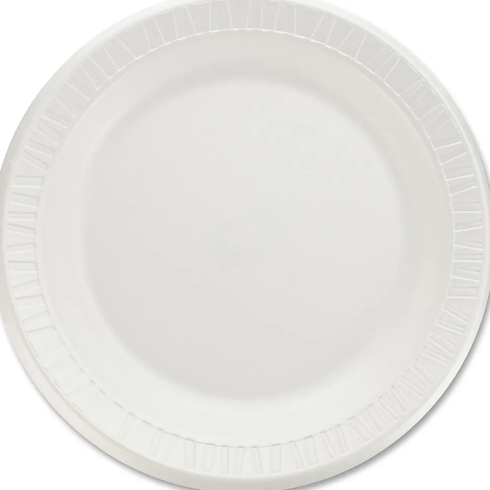 Dart Laminated Foam Plates, 9", White, Pack Of 125 Plates