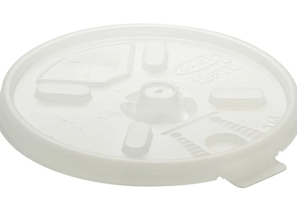 Dart Lift-n-Lock Lid With Straw Slot For 12 Oz Foam Cups , Translucent, Box Of 1,000