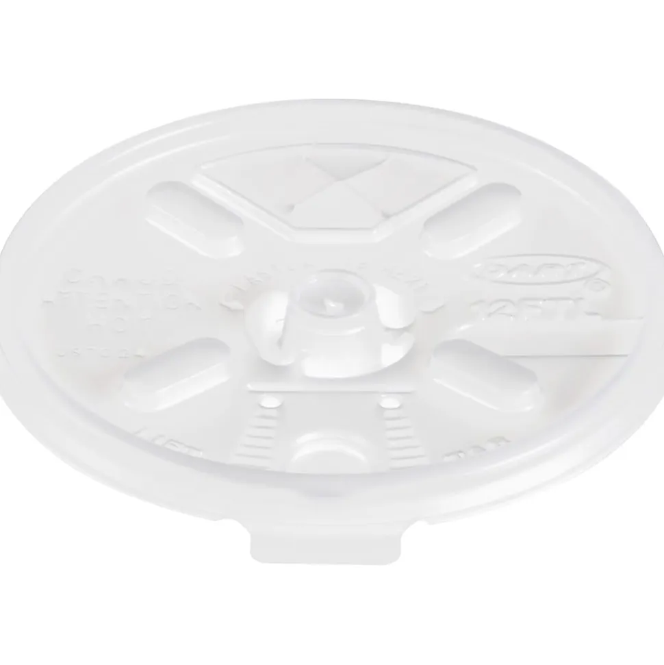 Dart Lift-n-Lock Lid With Straw Slot For 12 Oz Foam Cups , Translucent, Box Of 1,000