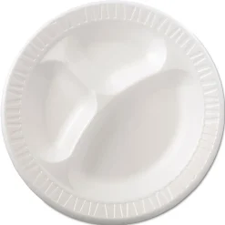 Dart® Quiet Class Laminated Foam Dinnerware, 3-Compartment Plate, 10.25