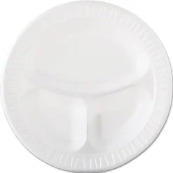 Dart® Quiet Class Laminated Foam Dinnerware, 3-Compartment Plate, 10.25