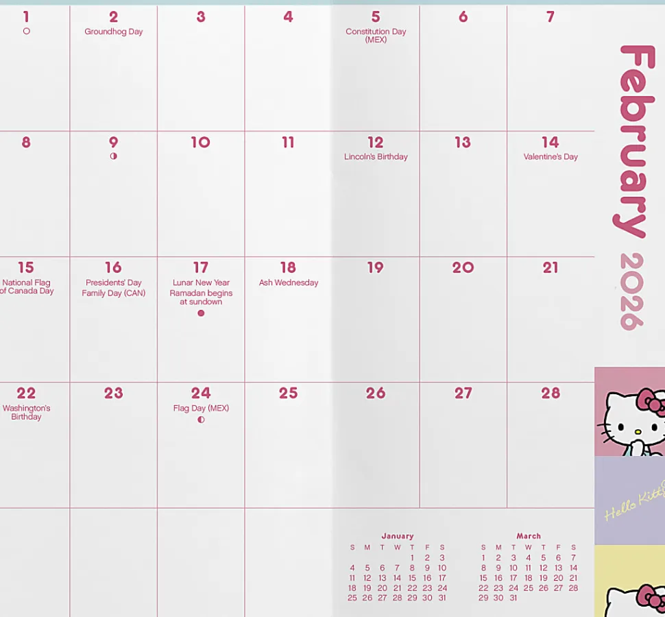2026-2027 DateWorks Monthly Pocket Planner, 3-1/2" x 6-1/2", Hello Kitty, January 2026 To December 2027, 262074OD