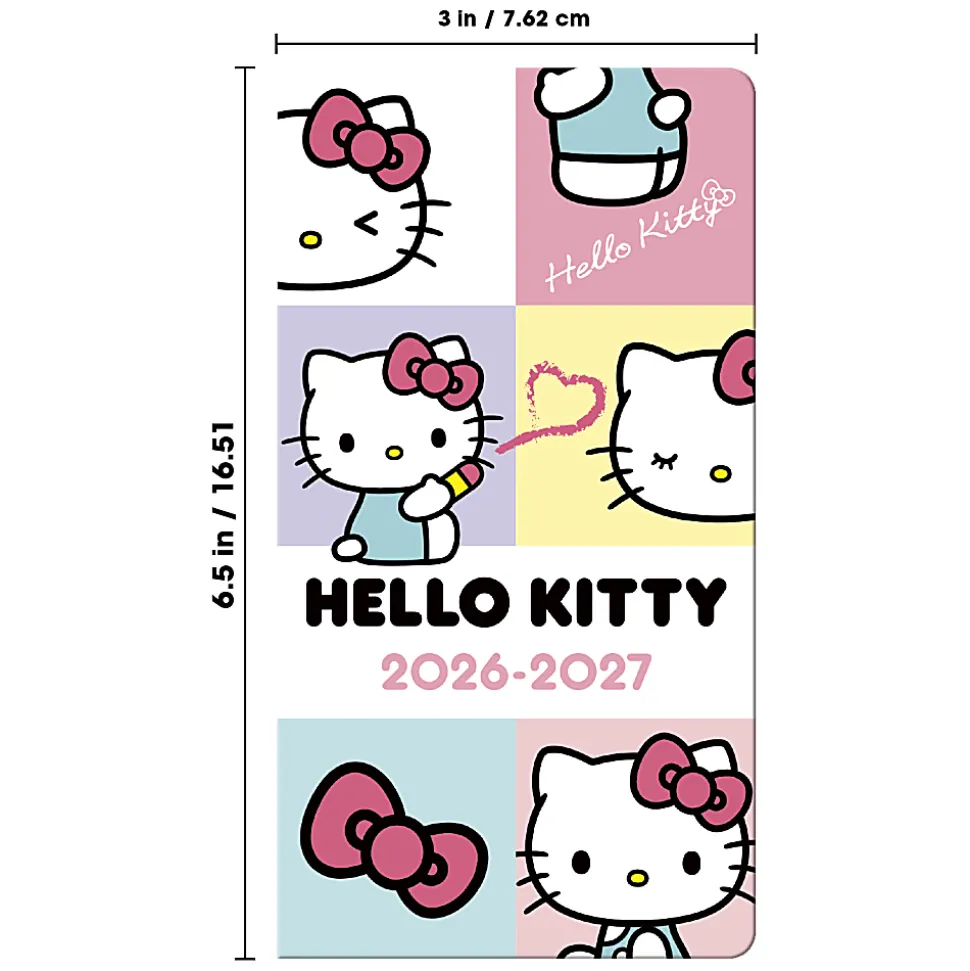 2026-2027 DateWorks Monthly Pocket Planner, 3-1/2" x 6-1/2", Hello Kitty, January 2026 To December 2027, 262074OD