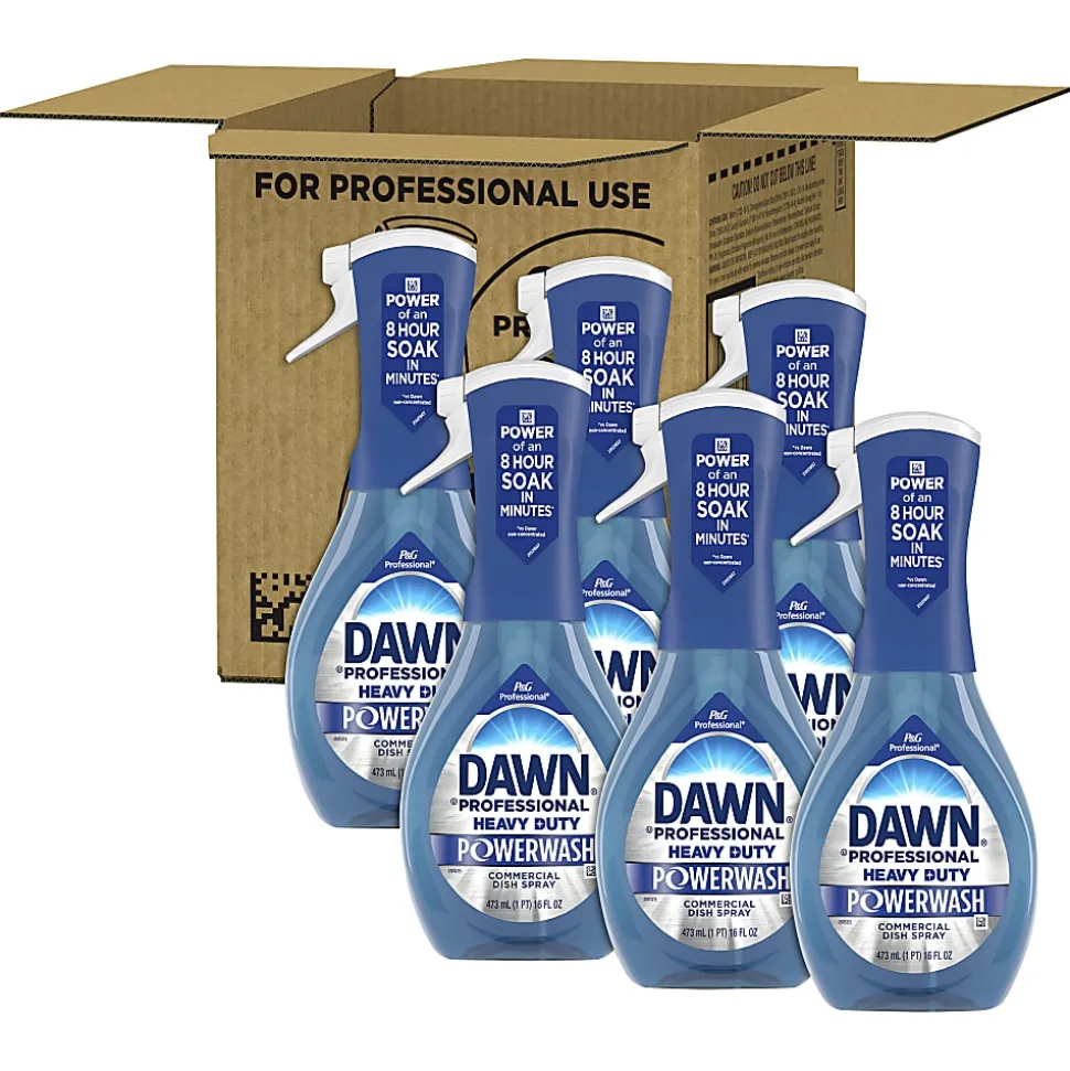 Dawn Professional Heavy-Duty Platinum Powerwash Dish Spray Starter Kit, Fresh, 16 Fl Oz, Blue, Pack Of 6 Starter Kits