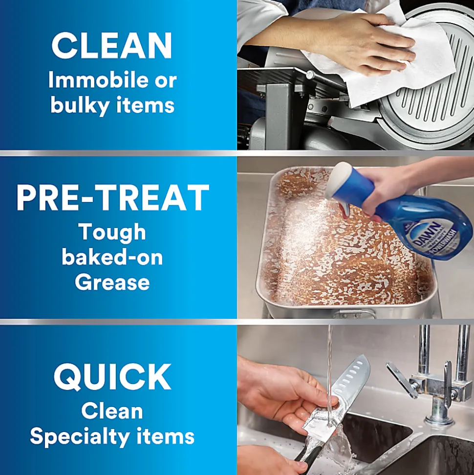 Dawn Professional Heavy-Duty Platinum Powerwash Dish Spray Starter Kit, Fresh, 16 Fl Oz, Blue, Pack Of 6 Starter Kits