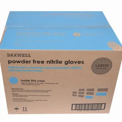 Daxwell Nitrile Gloves, Large, 100 Pairs Per Box, Case Of 10 Boxes