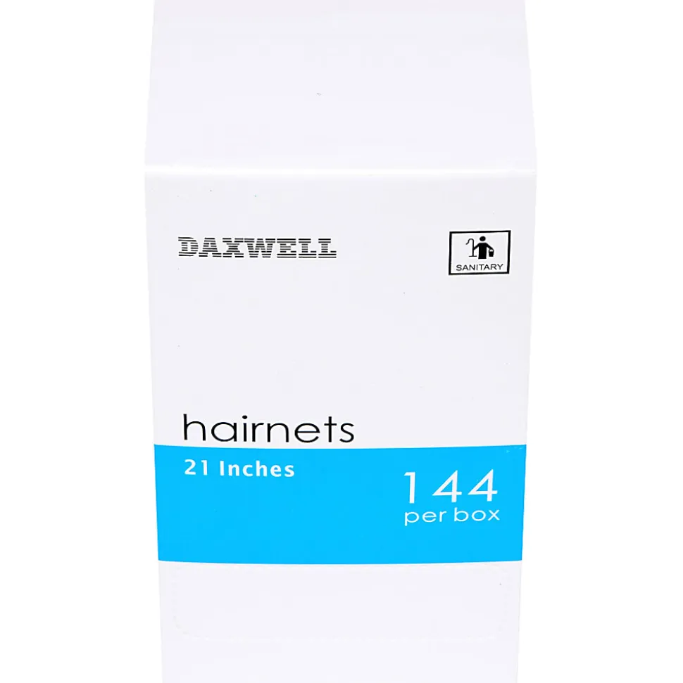 Daxwell Nylon Hairnets, 21", Black, Box Of 144