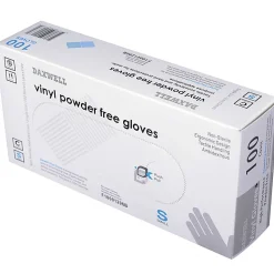 Daxwell Vinyl Gloves, Small, Clear, 100 Gloves Per Pack, Box Of 10 Packs