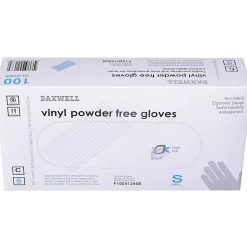 Daxwell Vinyl Gloves, Small, Clear, 100 Gloves Per Pack, Box Of 10 Packs
