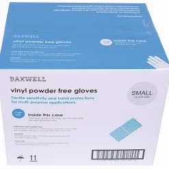 Daxwell Vinyl Gloves, Small, Clear, 100 Gloves Per Pack, Box Of 10 Packs