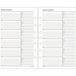 Day Runner® Organizer Accessory, Telephone/Address Refill Pages, 5 1/2" x 8 1/2", Pack Of 30 Sheets
