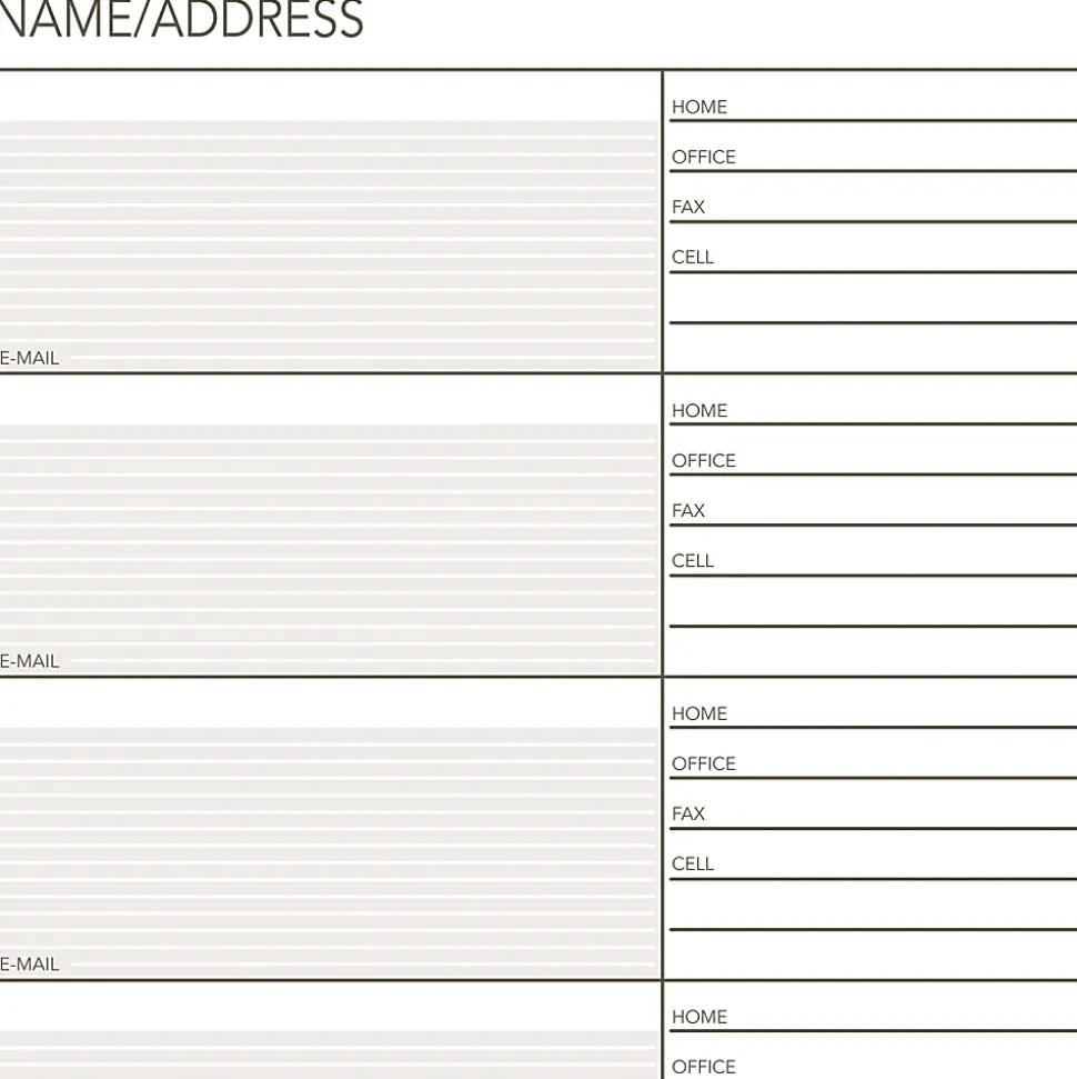 Day Runner® Organizer Accessory, Telephone/Address Refill Pages, 5 1/2" x 8 1/2", Pack Of 30 Sheets