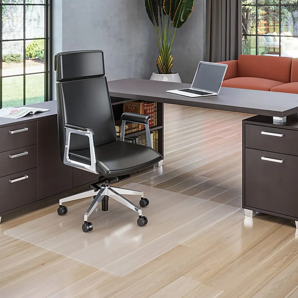 Deflecto Clear Polycarbonate Chair Mat For Hard Floors, 46"W x 60"D
