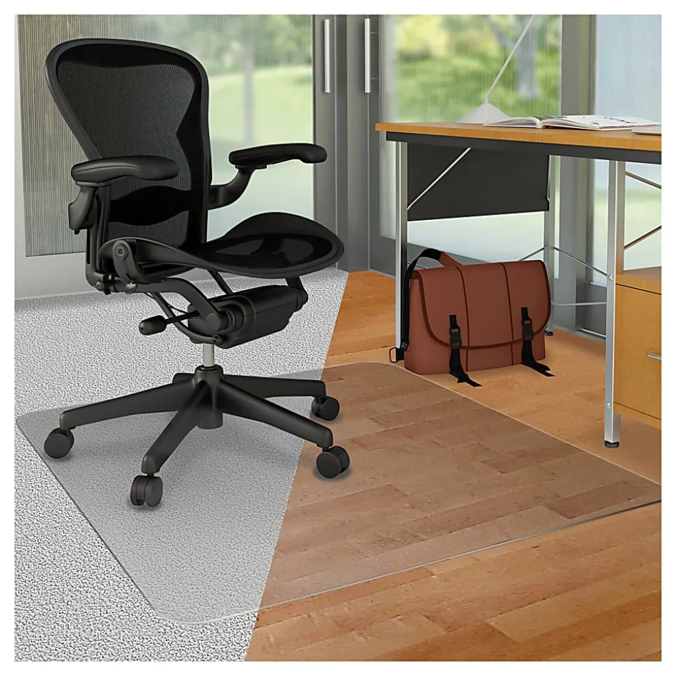 Deflecto DuoMat Chair Mat, 36"W x 48L", Clear