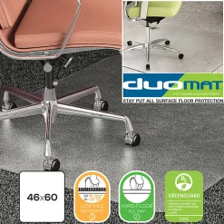 Deflecto DuoMat Chair Mat, 46"W x 60"L, Clear
