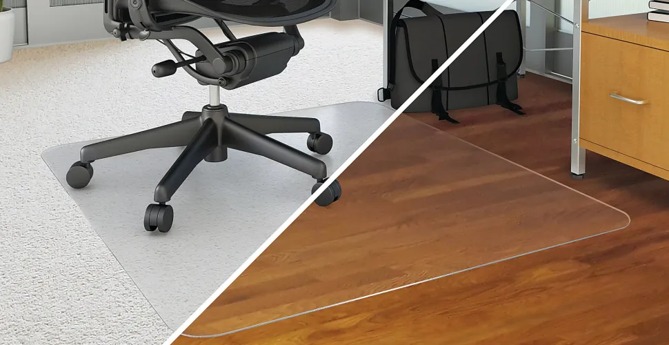 Deflecto DuoMat Chair Mat, 46"W x 60"L, Clear
