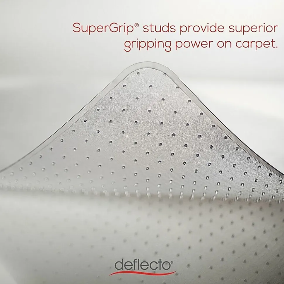Deflecto® DuraMat Chair Mat For Low-Pile Carpet, Wide Lip, 45"W x 53"D, Clear