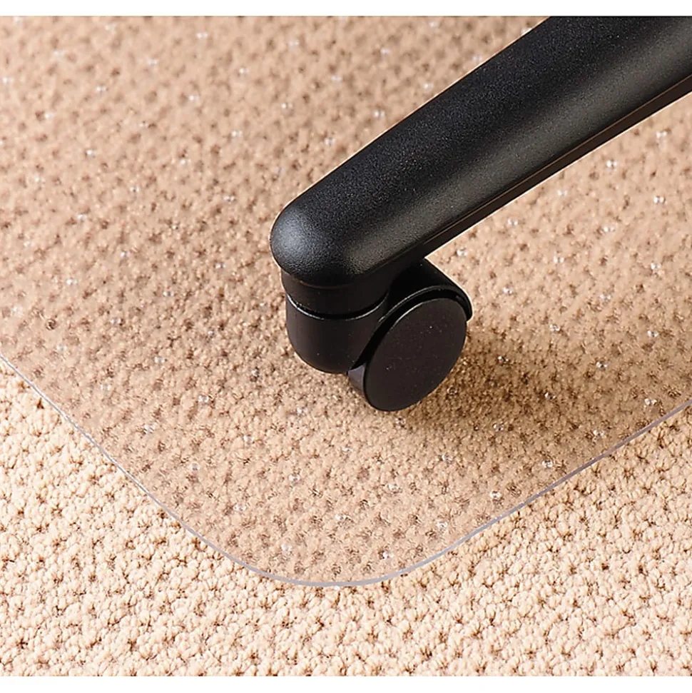 Deflecto® DuraMat Chair Mat For Low-Pile Carpet, Wide Lip, 45"W x 53"D, Clear