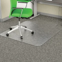 Deflecto Earth Source® Chair Mat For Commercial Pile Carpets, Beveled Edge, Wide Lip, 45