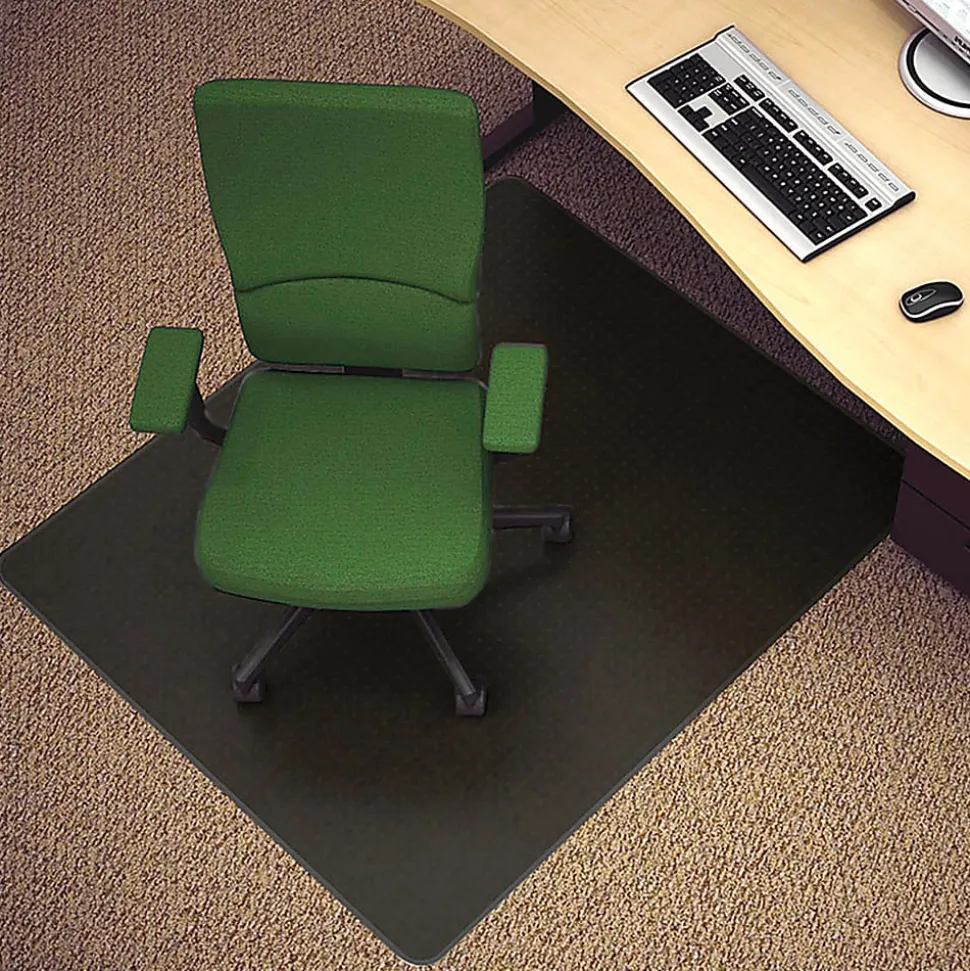 Deflecto EconoMat Vinyl Chair Mat For Hard Floors, Rectangular, 45"W x 53"D, Black