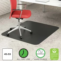 Deflecto EconoMat Vinyl Chair Mat For Hard Floors, Rectangular, 45
