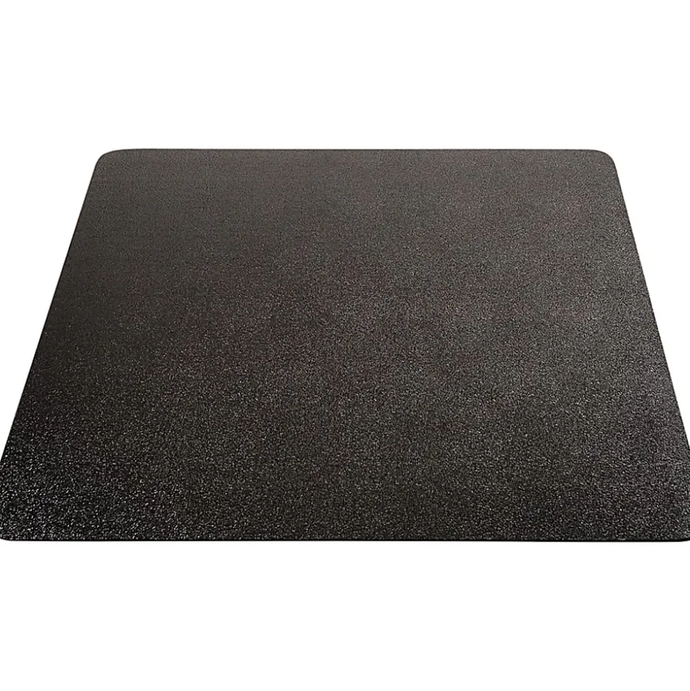 Deflecto EconoMat Vinyl Chair Mat For Hard Floors, Rectangular, 45"W x 53"D, Black