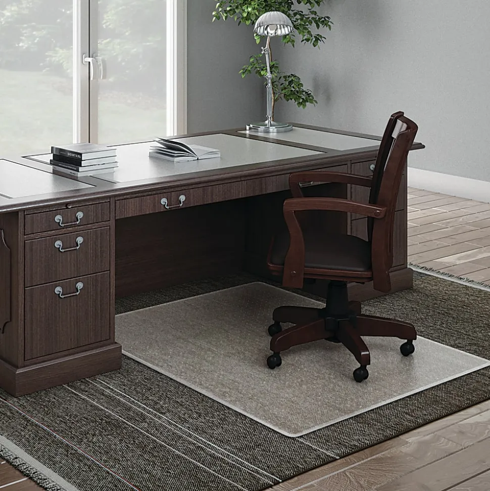 Deflecto ExecuMat Chair Mat For High Pile Carpets, 36" x 48", Clear
