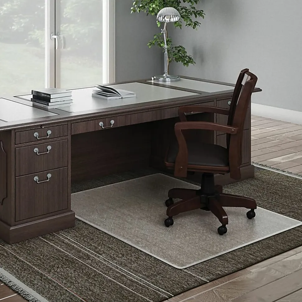 Deflecto Execumat Heavy-Duty Vinyl Chair Mat For High-Pile Carpets, 46" x 60", Translucent
