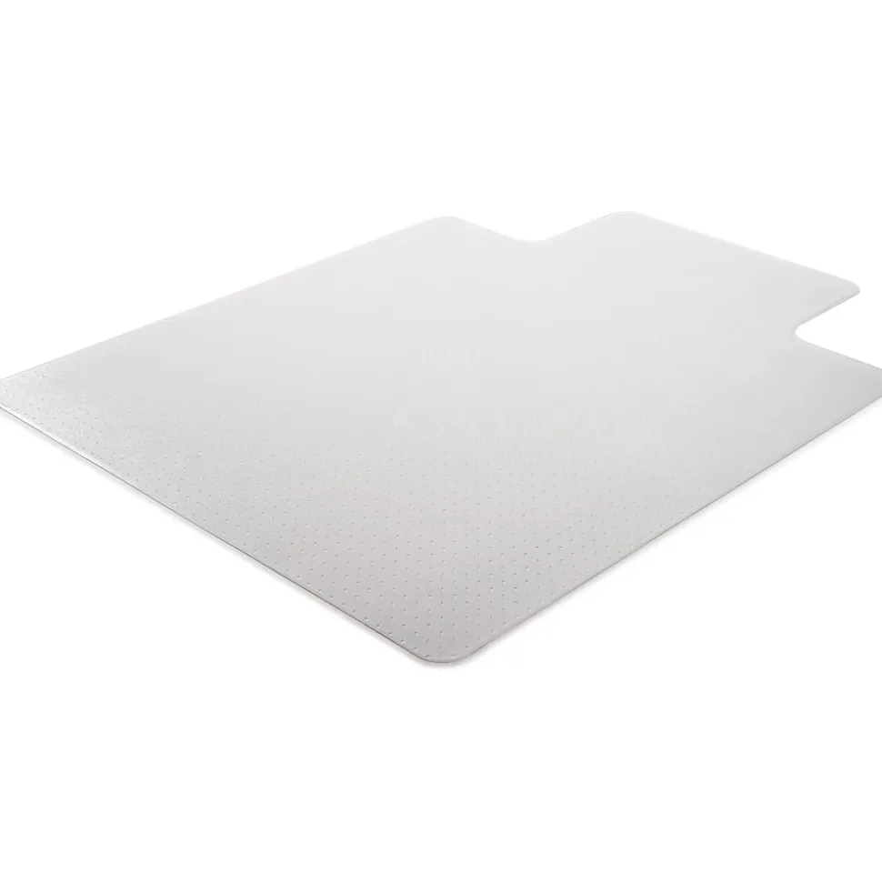 Deflecto® Glass Clear Chair Mat, For Medium Pile Carpets, With Lip, 36" x 48", Clear