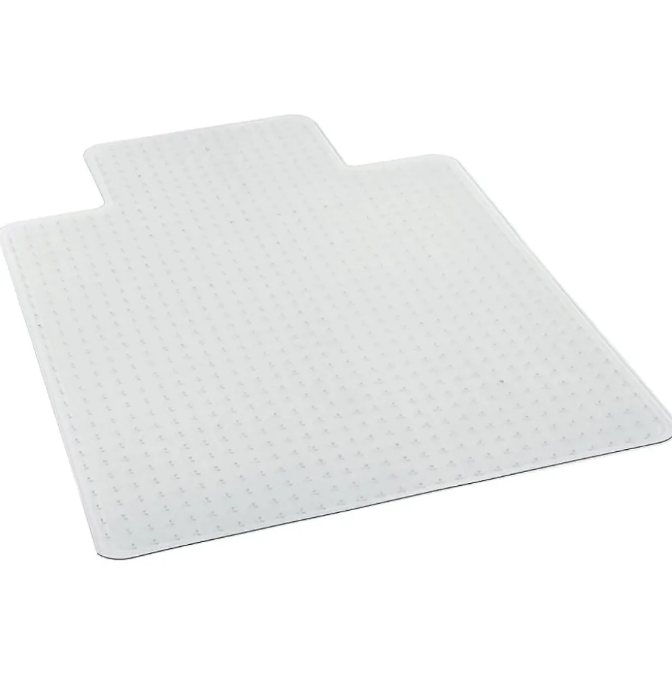 Deflecto® Glass Clear Chair Mat, For Medium Pile Carpets, With Lip, 36" x 48", Clear