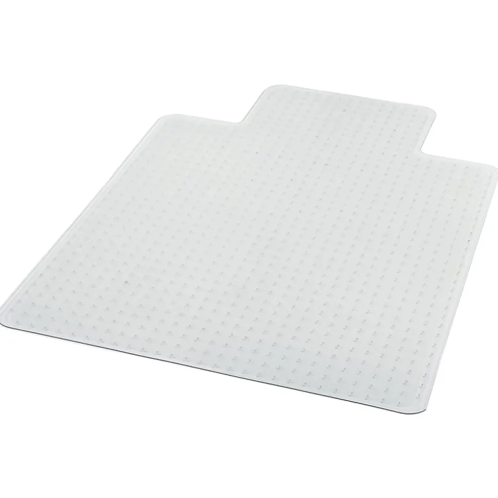 Deflecto® Glass Clear Chair Mat, For Medium Pile Carpets, With Lip, 36" x 48", Clear