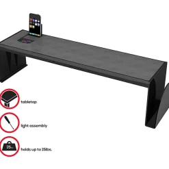 Deflecto Heavy-Duty Desk Shelf, 6 13/16"H x 25 5/8"W x 7"D, Black