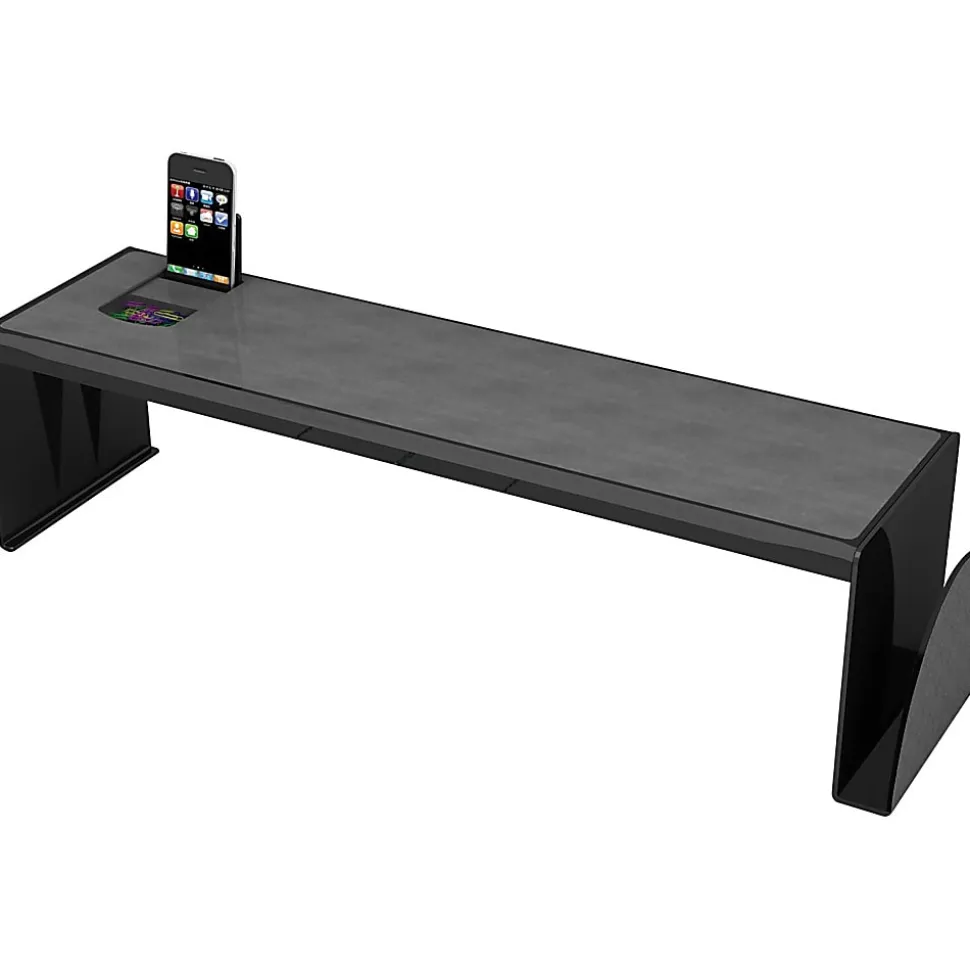 Deflecto Heavy-Duty Desk Shelf, 6 13/16"H x 25 5/8"W x 7"D, Black