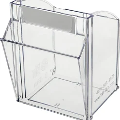 Deflecto Interlocking Horizontal Tilt Bin, 5 Bins, Small Size, 3 3/10" x 23 5/8" x 3 5/8", White/Clear