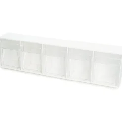Deflecto Interlocking Horizontal Tilt Bin, 5 Bins, Small Size, 3 3/10