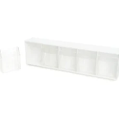 Deflecto Interlocking Horizontal Tilt Bin, 5 Bins, Small Size, 3 3/10