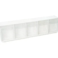 Deflecto Interlocking Horizontal Tilt Bin, 5 Bins, Small Size, 3 3/10